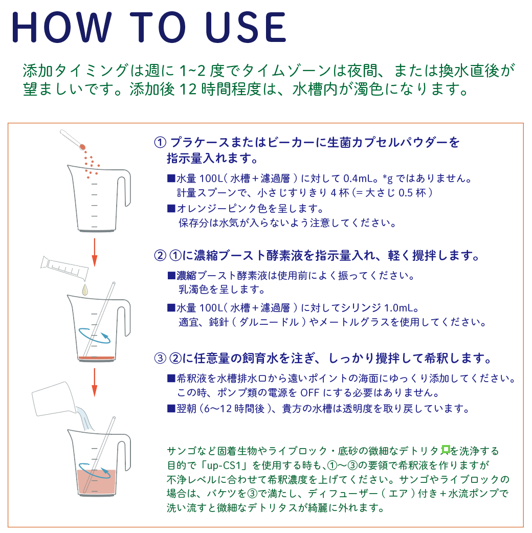 新しいDR.REEF「up-CS1 水質改善剤」海水専用 for 10t